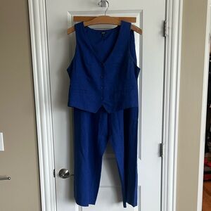 Royal Blue Wide-Leg Trousers